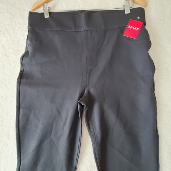 Spanx Ankle Ponte Leggings Sz 1X Pepper Gray Pullon Slimming Straight Leg NWT - Picture 5 of 12